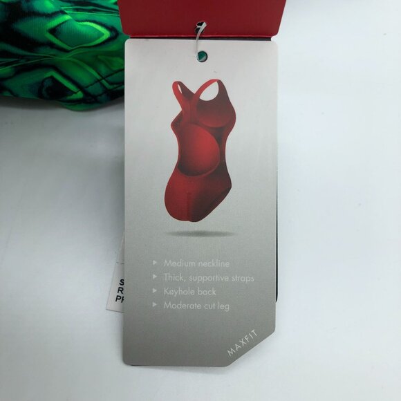 TYR Womens Glacial Maxfit One Piece Swimsuit Keyhole Back Green 30/S - Picture 4 of 7
